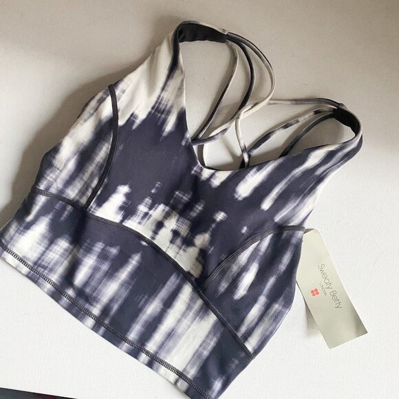 Sweaty Betty Super Soft Strappy Crop Workout Tank XS Grey White NWT - Picture 5 of 11